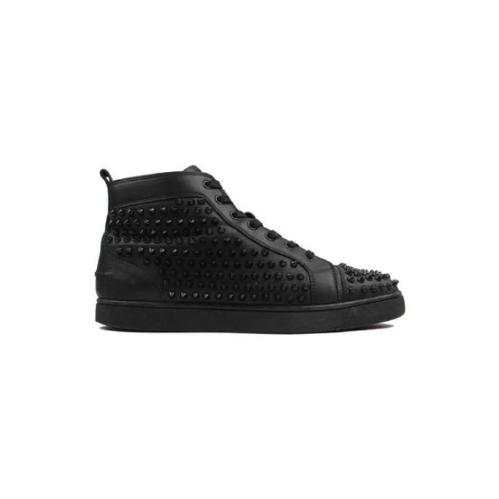 Christian Louboutin - High Full Black Spikes
