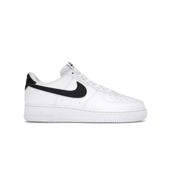 Air Force 1 - White Black Pebbled Leather
